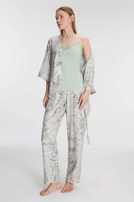 Anıl 11223 Kadın Sabahlık Atlet ve Pantolon Takım Pamuklu Pijama Set - 5