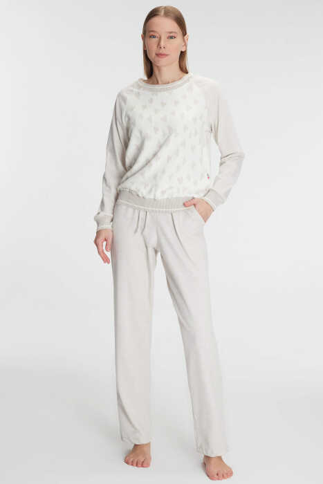 Anıl 11241 Kadın Uzun Kollu Sweatshirt Pantolon Takım Pijama Takımı - 4