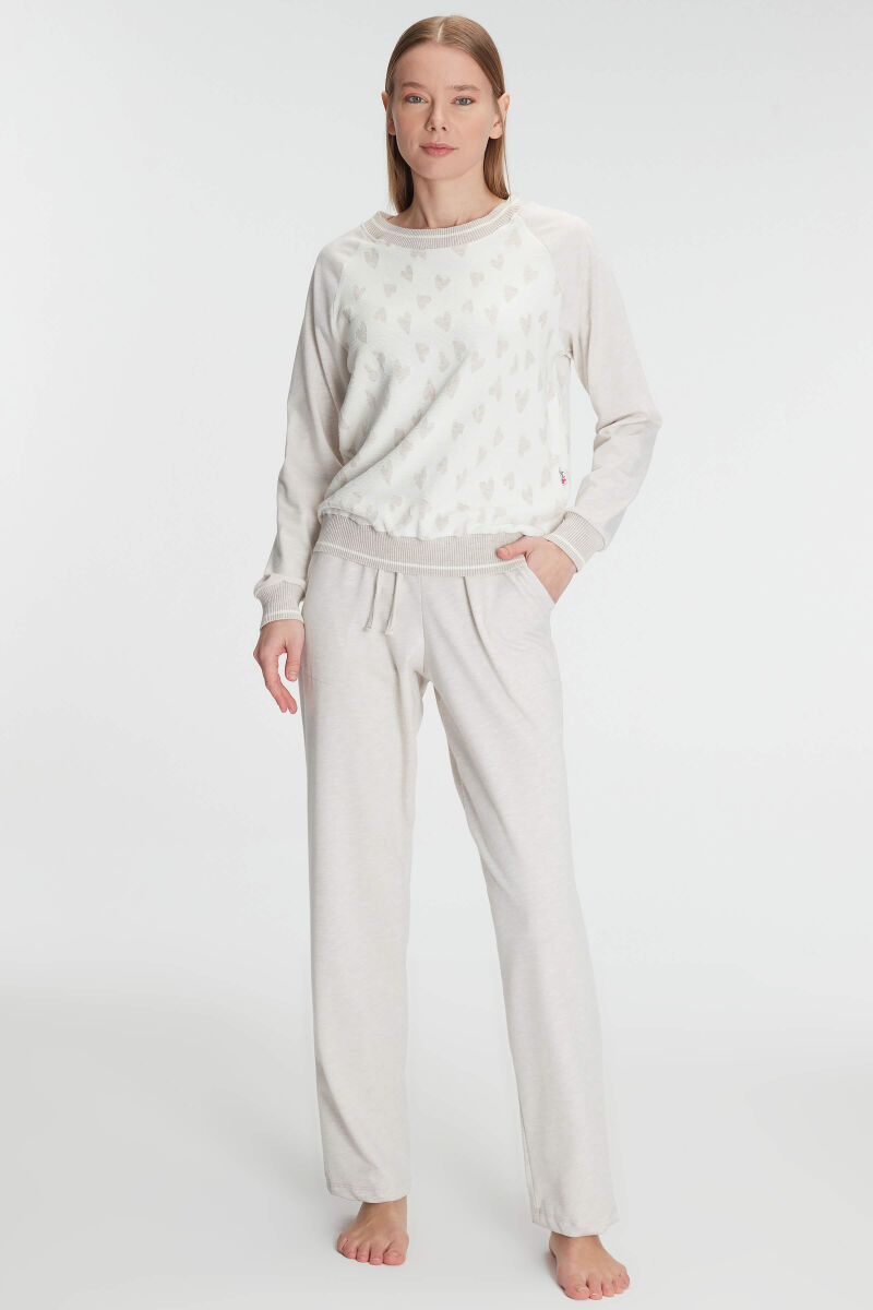 Anıl 11241 Kadın Uzun Kollu Sweatshirt Pantolon Takım Pijama Takımı - 4