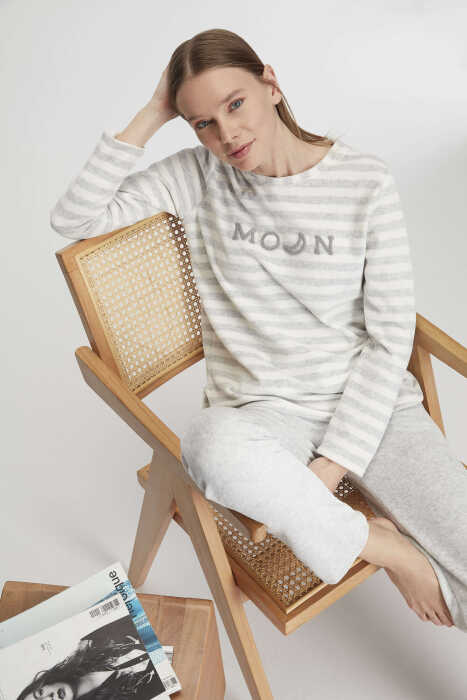 Anıl 11256 Kadın Pamuklu Uzun Kollu Pijama Takımı - 6