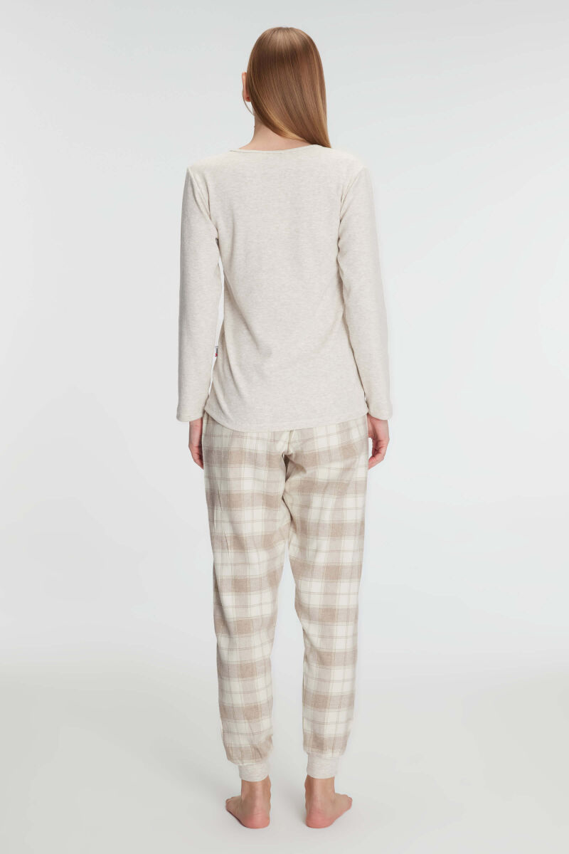 Anıl 11263 Kadın Pamuklu Uzun Kollu Pijama Takımı - 5