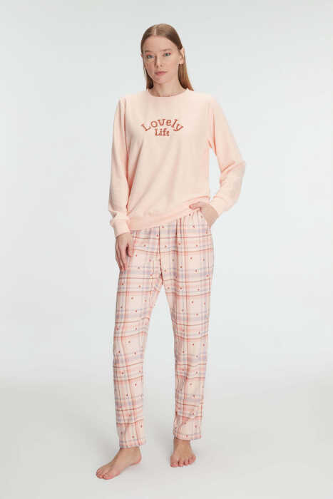 Anıl 11307 Pamuklu Kışlık Uzun Kol Kadın Pijama Takım - 5