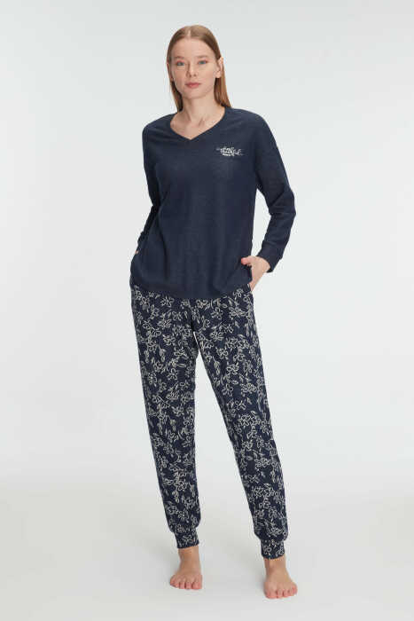 Anıl 11325 Kadın Uzun Kol Sweatshirt Pantolon Pijama Takımı - 4