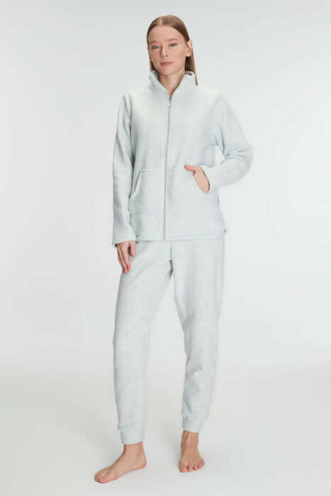 Anıl 11329 Kadın Sweatshirt ve Pantolon Takım Polar Fermuarlı Pijama Takımı - 2