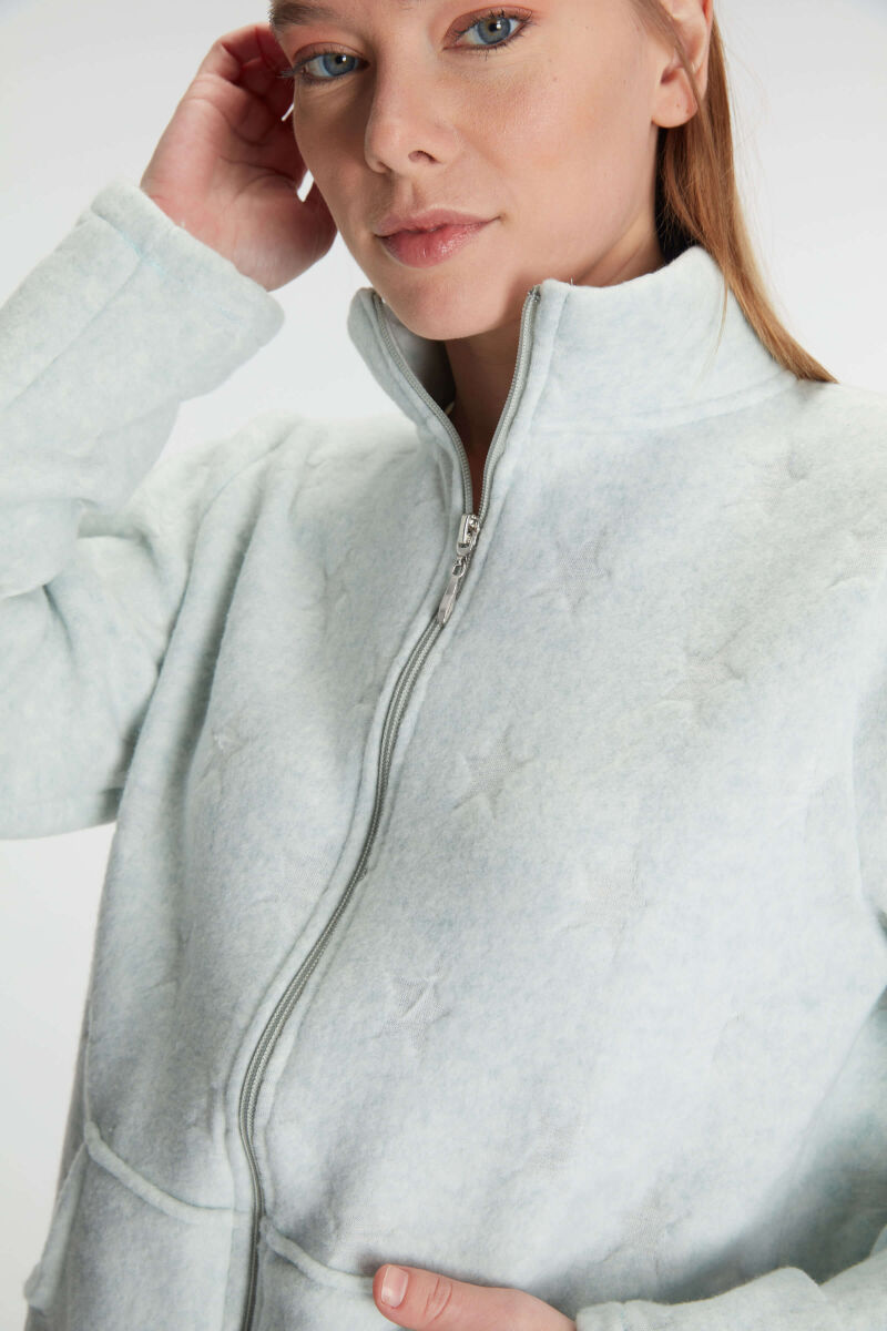 Anıl 11329 Kadın Sweatshirt ve Pantolon Takım Polar Fermuarlı Pijama Takımı - 3