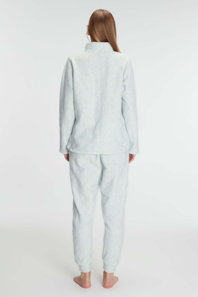 Anıl 11329 Kadın Sweatshirt ve Pantolon Takım Polar Fermuarlı Pijama Takımı - 4