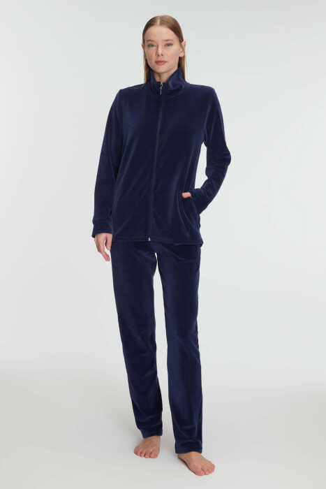 Anıl 11336 Kadın Pamuklu Fermuarlı Sweatshirt Pantolon Pijama Takımı - 5