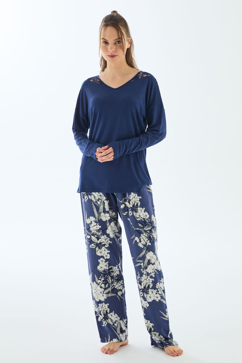 Anıl 11499 Kadın Uzun Kol T-shirt ve Pantolon Pijama Takımı - 1