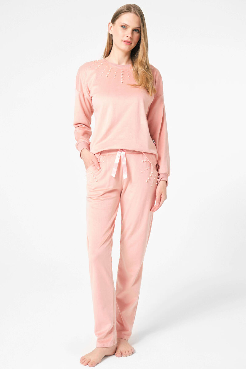 Bayan Uzun Kol Sweatshirt ve Pantolon Takım - 1