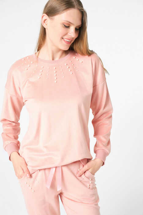 Bayan Uzun Kol Sweatshirt ve Pantolon Takım - 2