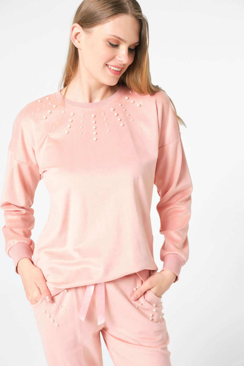 Bayan Uzun Kol Sweatshirt ve Pantolon Takım - 2