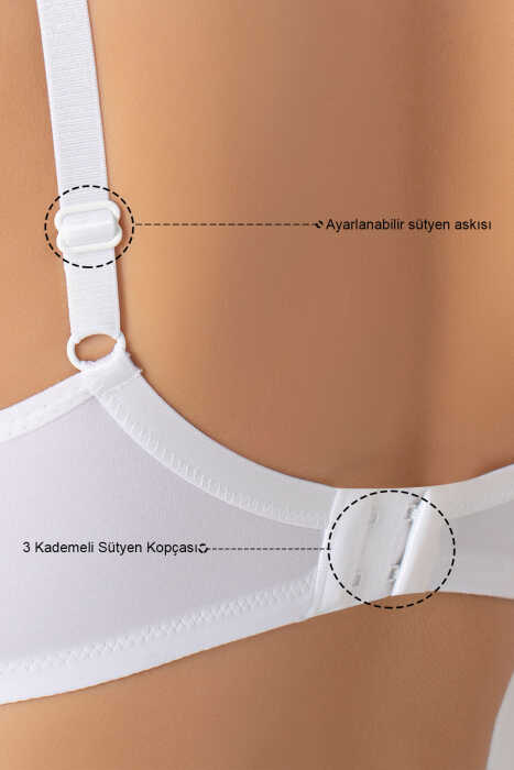 Dolgulu Sütyen 2li Kadın Push-up Balenli Süngerli Günlük Destekli Basic T-Shirt Sütyeni 3802 - 5