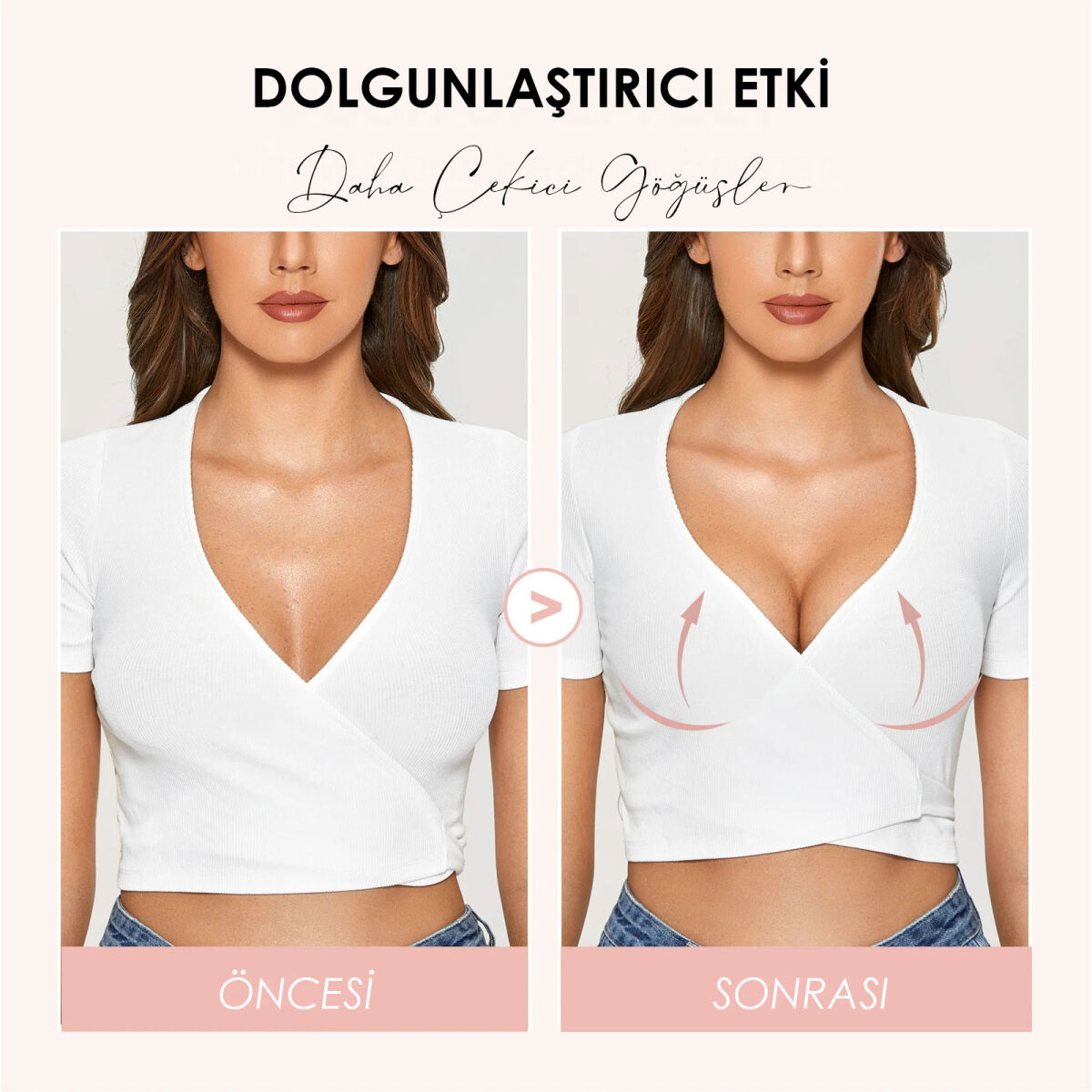 Dolgulu Sütyen 2li Kadın Push-up Balenli Süngerli Günlük Destekli Basic T-Shirt Sütyeni 3802 - 12