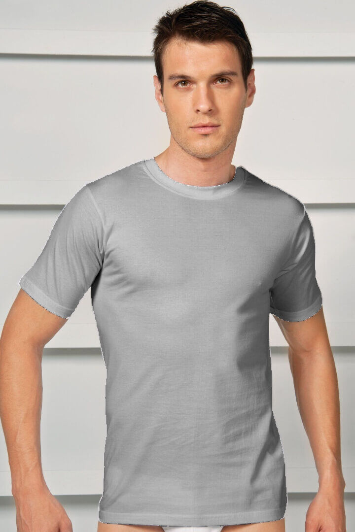 Erkek Pamuklu Kısa Kol Dar Yaka Klasik Fanila T-Shirt (2505) - 1