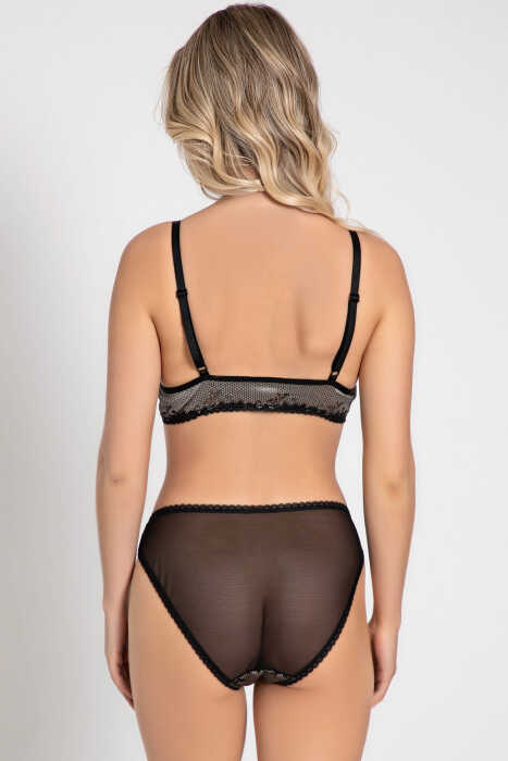 Kadın Balensiz Desteksiz Dolgusuz Dantelli Bralet Sütyen ve Slip Takım (4209) - 2