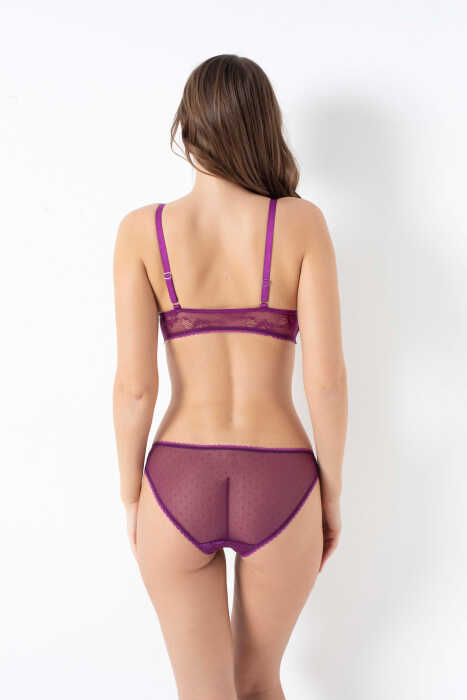 Kadın Balensiz Desteksiz Dolgusuz Dantelli Bralet Sütyen ve Slip Takım (4209) - 2