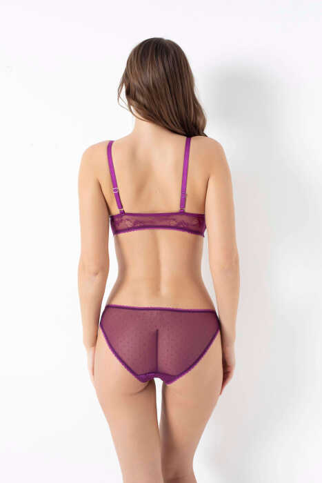 Kadın Balensiz Desteksiz Dolgusuz Dantelli Bralet Sütyen ve Slip Takım (4209) - 4