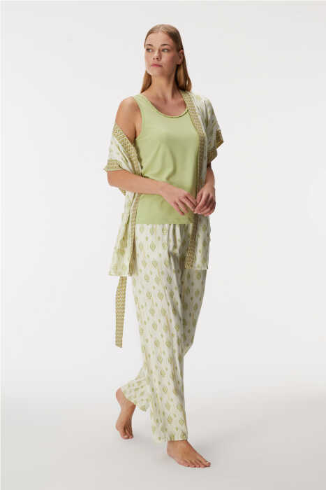 11421 Kadın Sabahlık, Atlet ve Pantolon Takım - 6