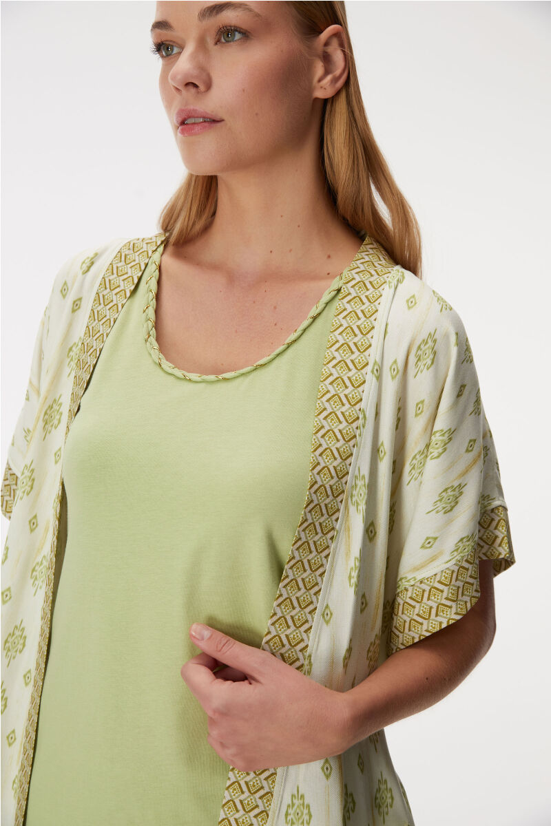 11421 Kadın Sabahlık, Atlet ve Pantolon Takım - 8