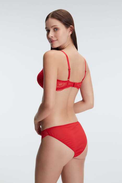 Anıl 4836 Çiçek Desenli Destekli Balenli Kaplı Dantel Detaylı Sütyen Slip İç Çamaşırı Takımları - 12