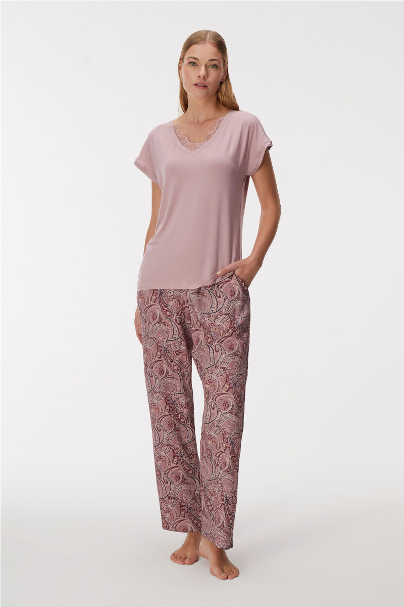 11344 Kadın T-Shirt ve Pantolon Takım - 1