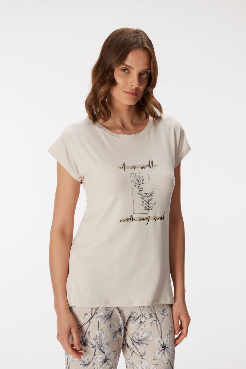 11383 Kadın T-Shirt ve Pantolon Takım - 3