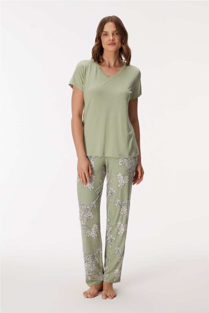 11401 Kadın T-Shirt ve Pantolon Takım - 1