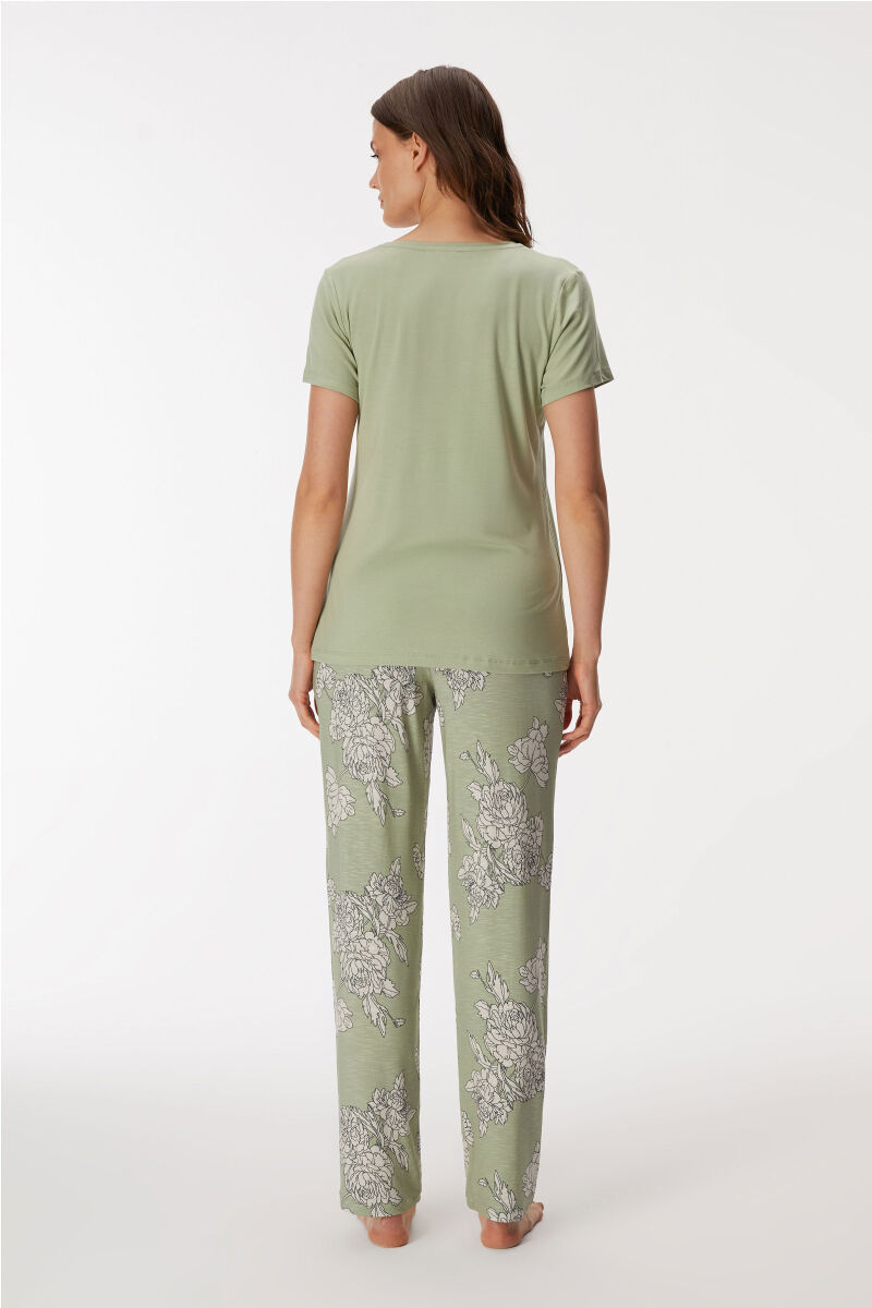 11401 Kadın T-Shirt ve Pantolon Takım - 2