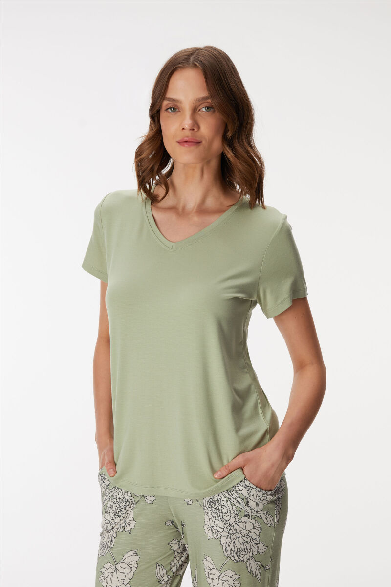11401 Kadın T-Shirt ve Pantolon Takım - 3