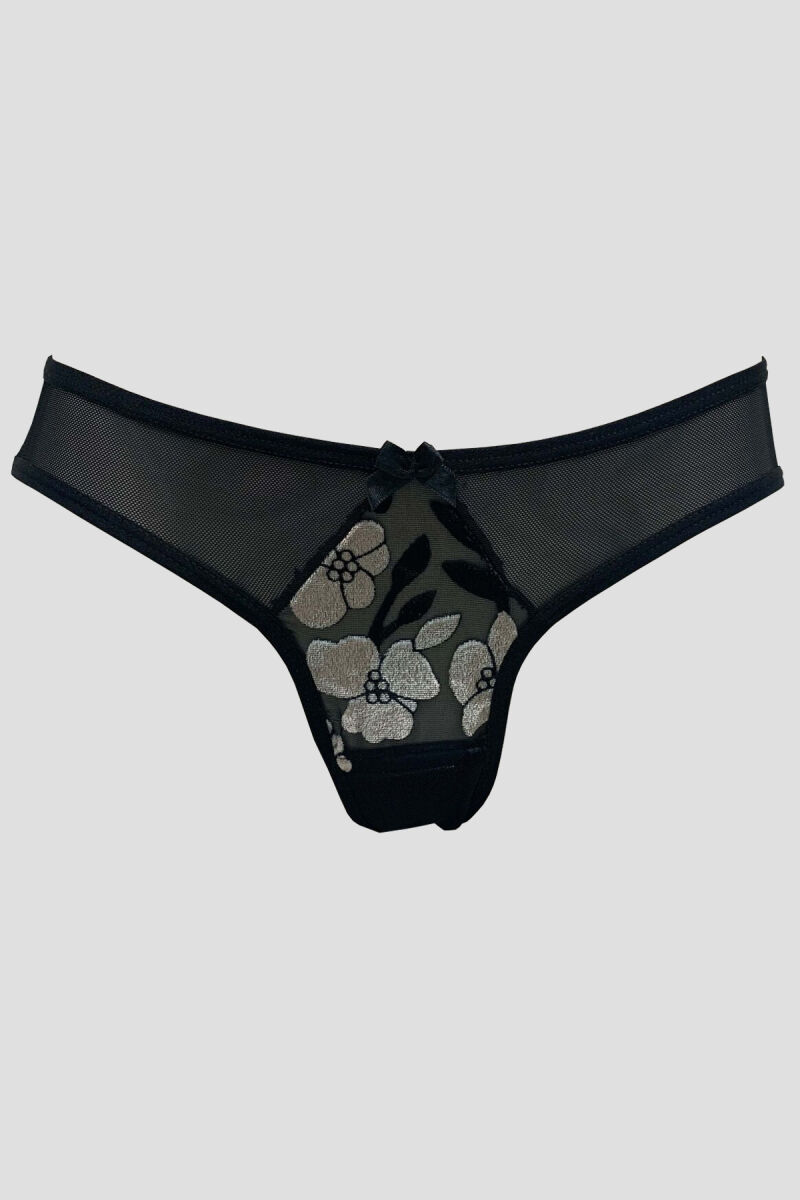Kadın Tüllü Çiçek Baskılı Slip (2833) - 1