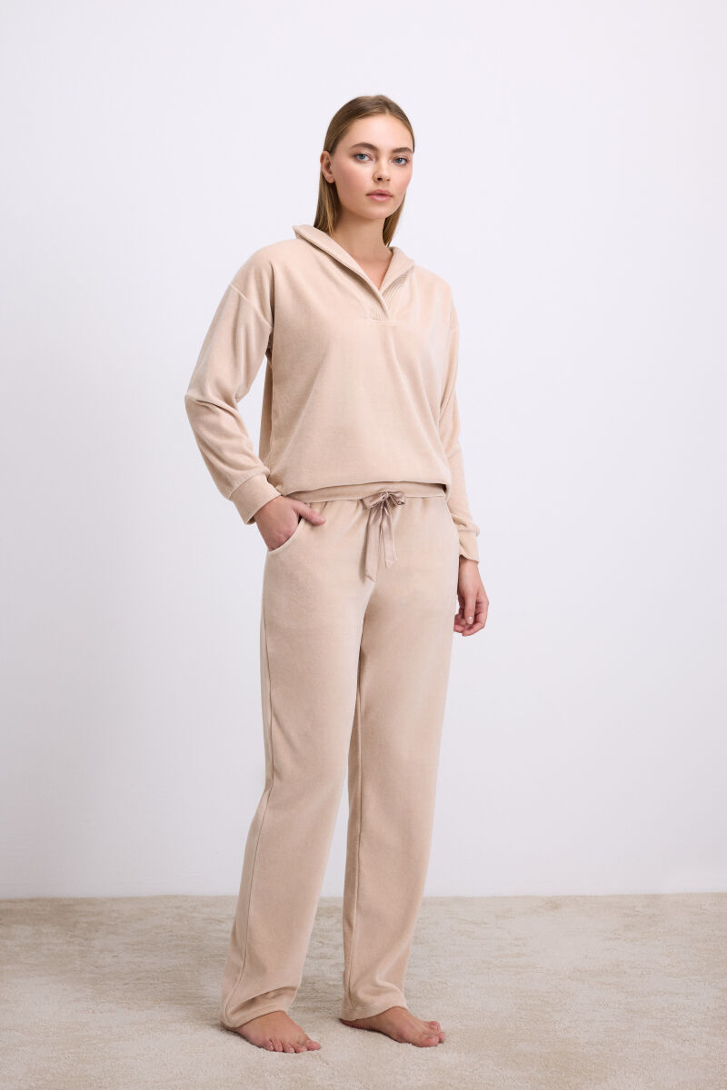 Anıl Kadın Tencel Pamuklu Uzun Kollu Sweatshirt ve Pantolon Takımı (11551) - 1