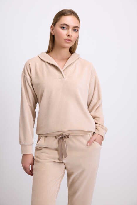 Anıl Kadın Tencel Pamuklu Uzun Kollu Sweatshirt ve Pantolon Takımı (11551) - 2