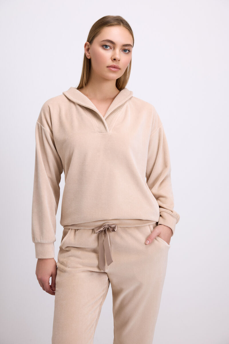 Anıl Kadın Tencel Pamuklu Uzun Kollu Sweatshirt ve Pantolon Takımı (11551) - 2