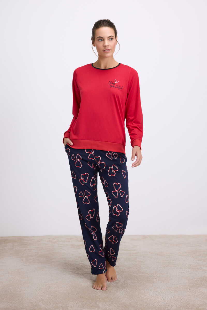 Kadın Uzun Kol Sweatshirt ve Pantolon Takım ( 11583 ) - 1