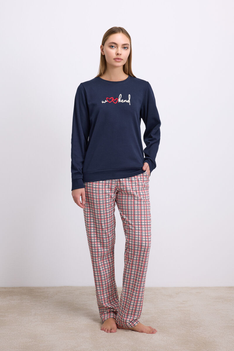Kadın Uzun Kol Sweatshirt ve Pantolon Takım ( 11585 ) - 1