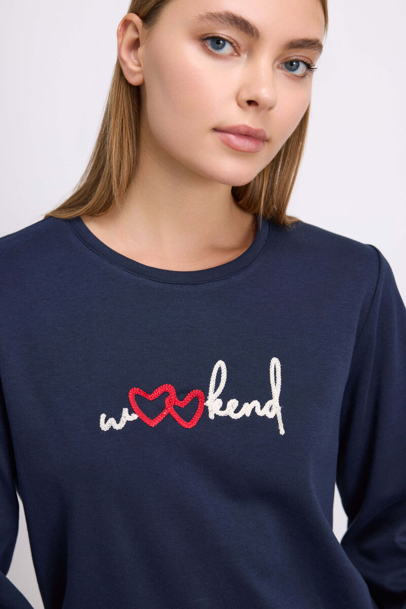 Kadın Uzun Kol Sweatshirt ve Pantolon Takım ( 11585 ) - 3