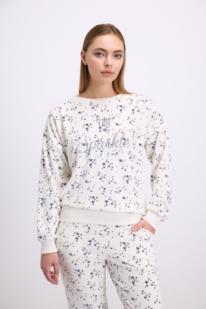 Kadın Uzun Kol Sweatshirt ve Pantolon Takım ( 11592 ) - 3