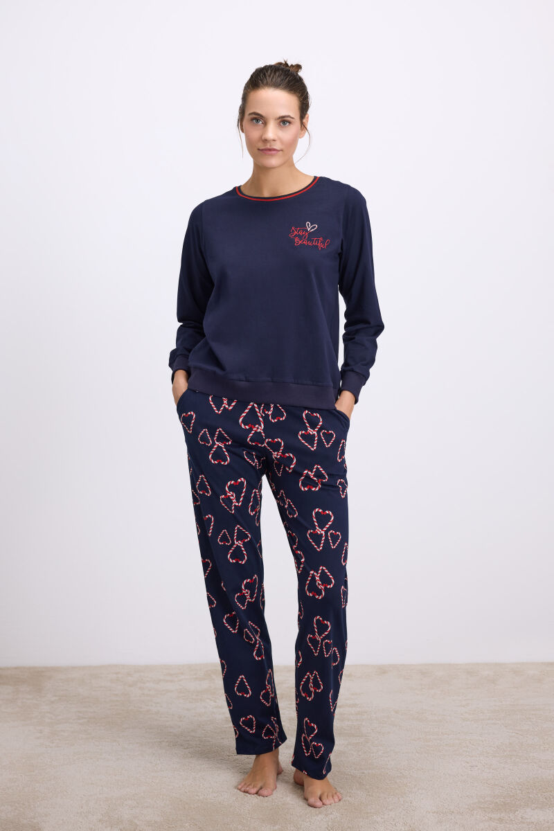 Kadın Uzun Kol Sweatshirt ve Pantolon Takım ( 11583 ) - 1