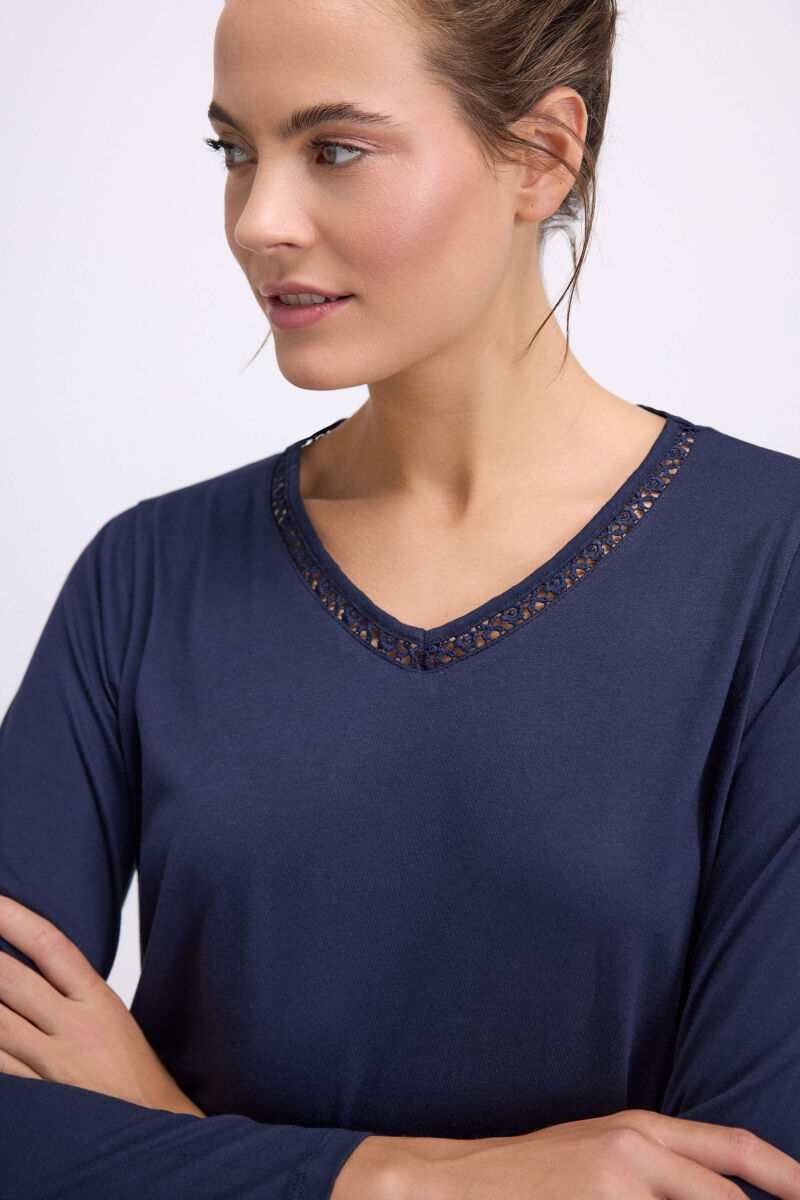 Kadın Uzun Kol T-Shirt ve Pantolon Takım ( 11533 ) - 3