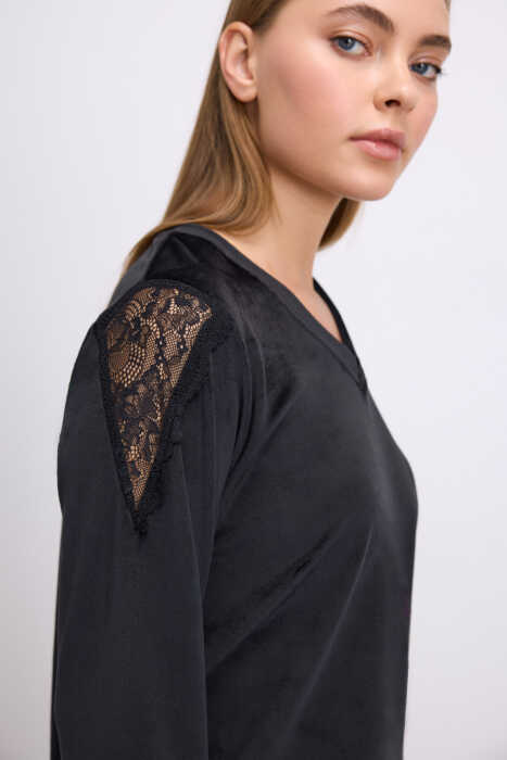 Kadın Uzun Kol T-Shirt ve Pantolon Takım ( 11542 ) - 3