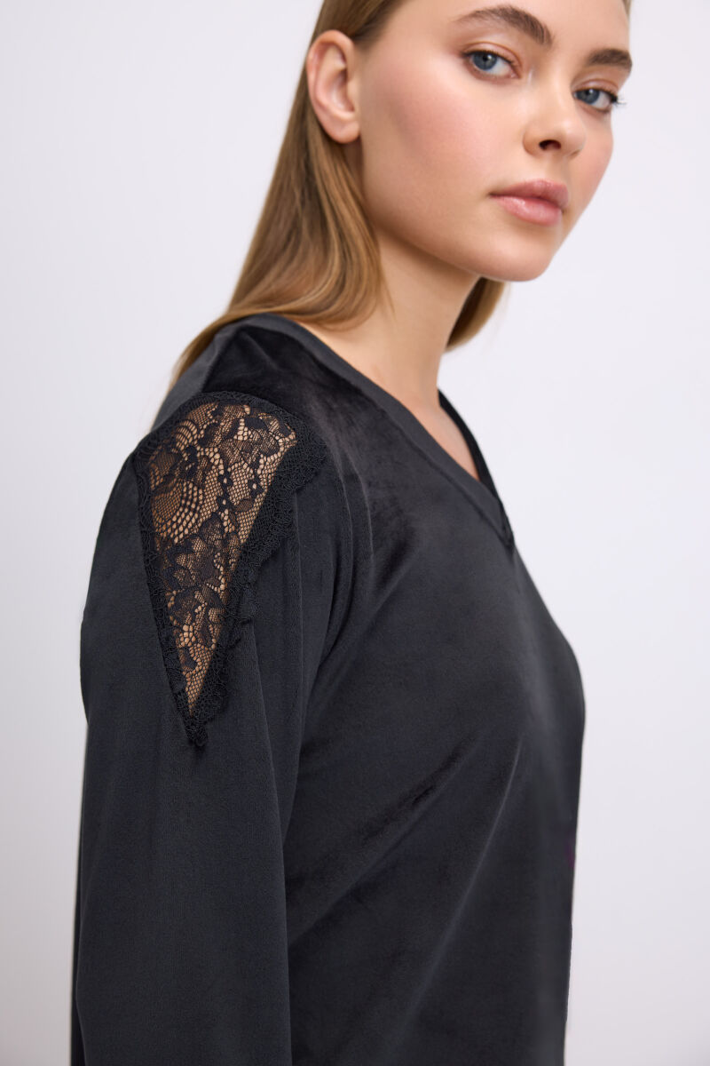 Kadın Uzun Kol T-Shirt ve Pantolon Takım ( 11542 ) - 3