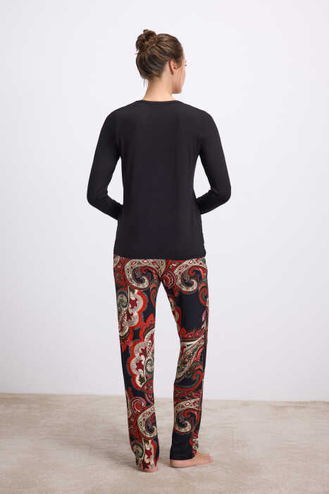 Kadın Uzun Kol T-Shirt ve Pantolon Takım ( 11544 ) - 2