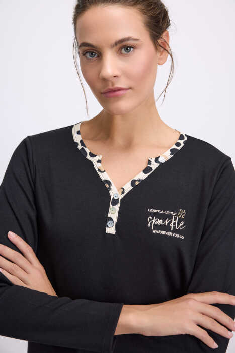Kadın Uzun Kol T-Shirt ve Pantolon Takım ( 11549 ) - 2