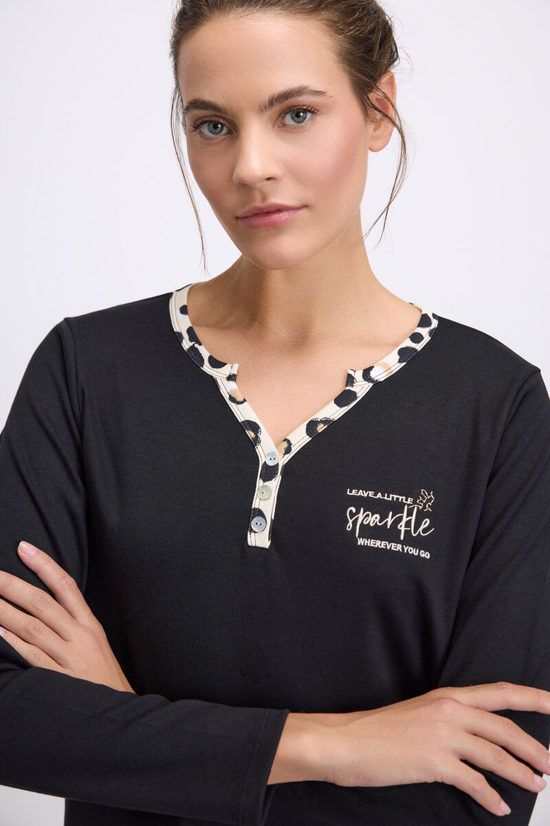 Kadın Uzun Kol T-Shirt ve Pantolon Takım ( 11549 ) - 2