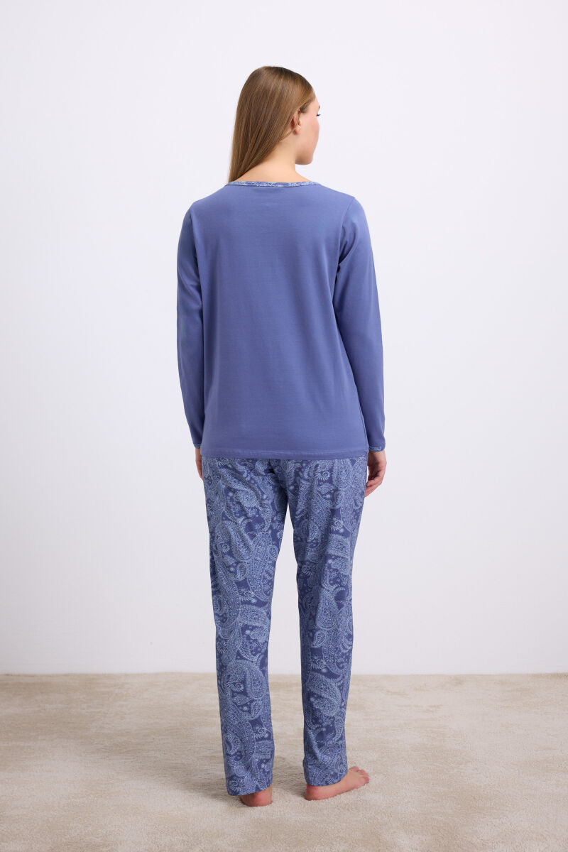 Kadın Uzun Kol T-Shirt ve Pantolon Takım ( 11566 ) - 2