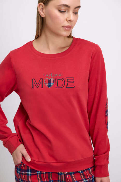 Kadın Uzun Kol T-Shirt ve Pantolon Takım ( 11579 ) - 2