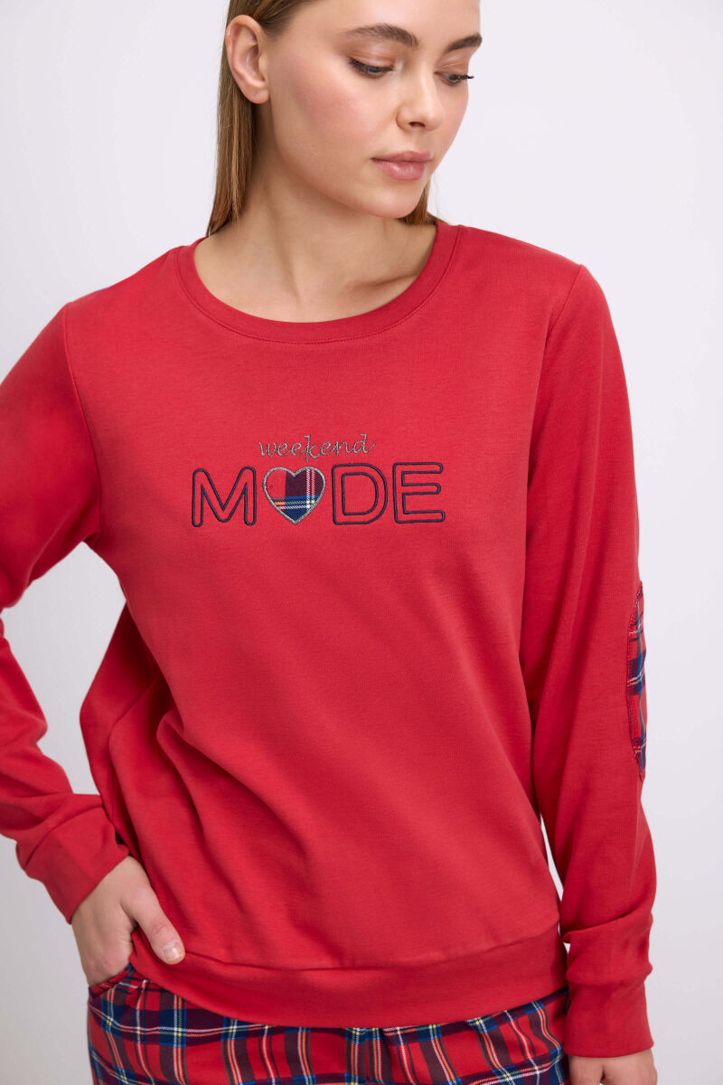Kadın Uzun Kol T-Shirt ve Pantolon Takım ( 11579 ) - 2