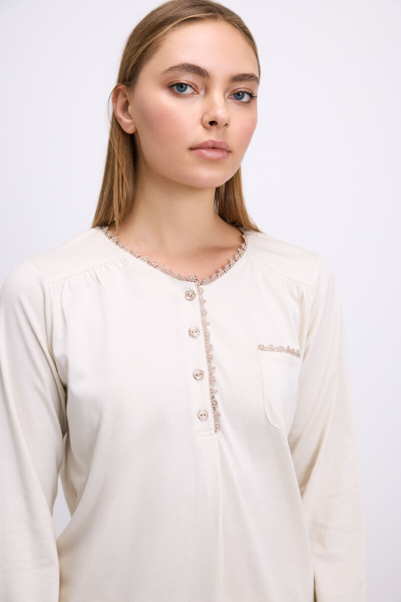 Kadın Uzun Kol T-Shirt ve Pantolon Takım ( 11618 ) - 2