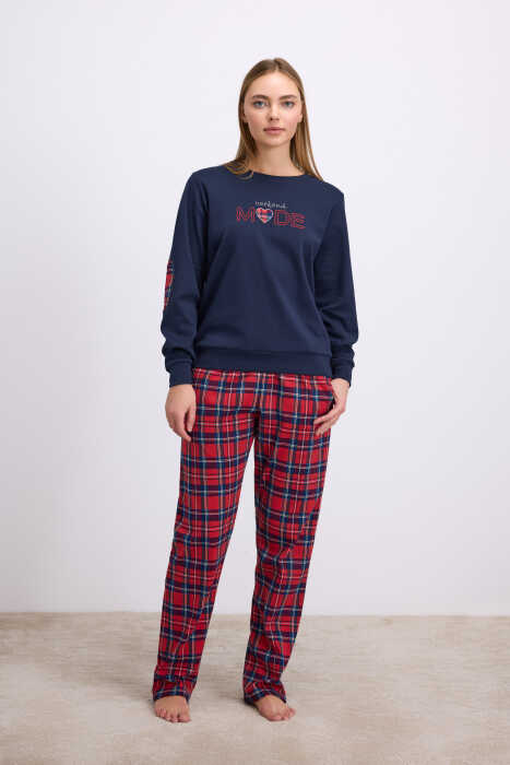 Kadın Uzun Kol T-Shirt ve Pantolon Takım ( 11579 ) 