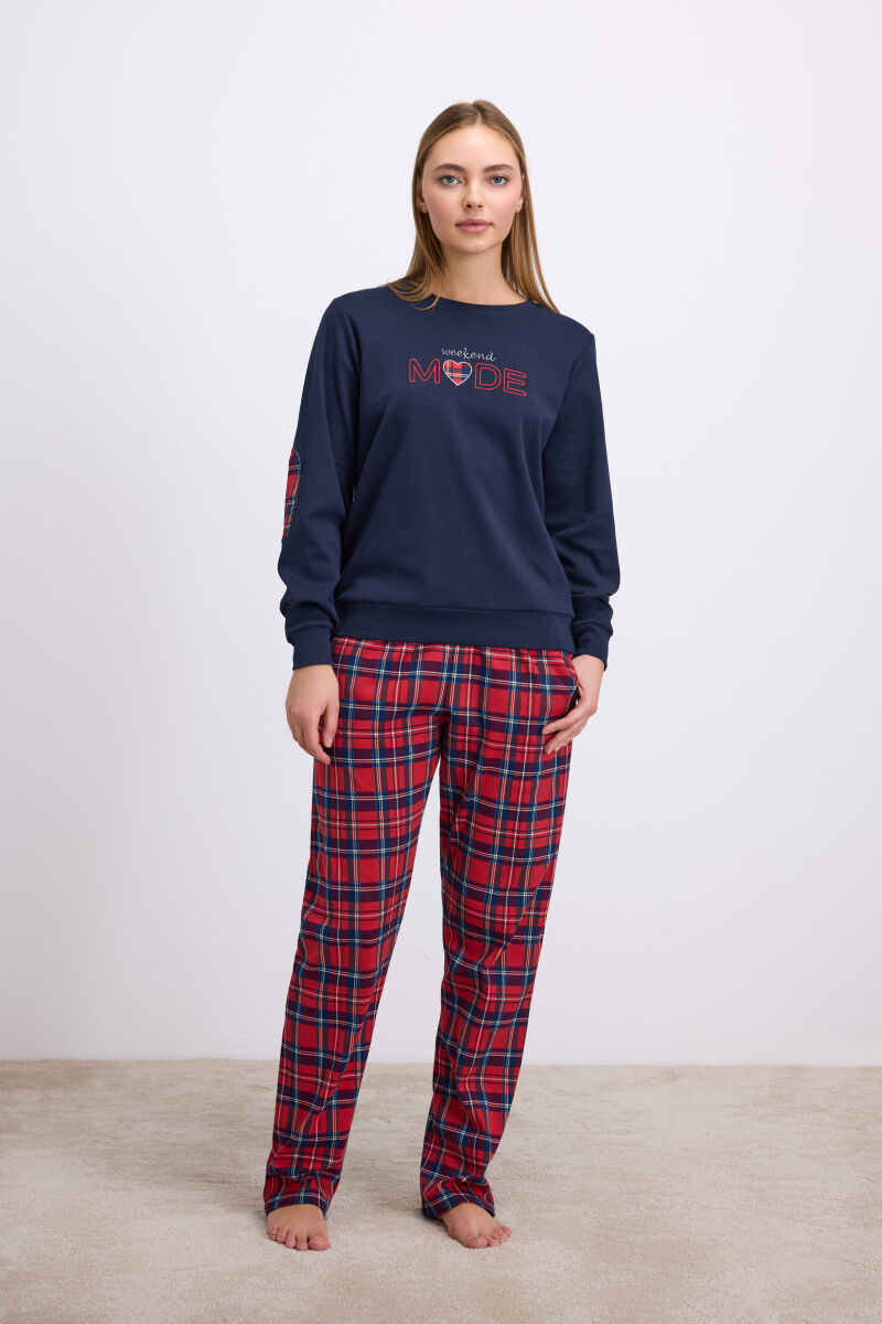 Kadın Uzun Kol T-Shirt ve Pantolon Takım ( 11579 ) - 1